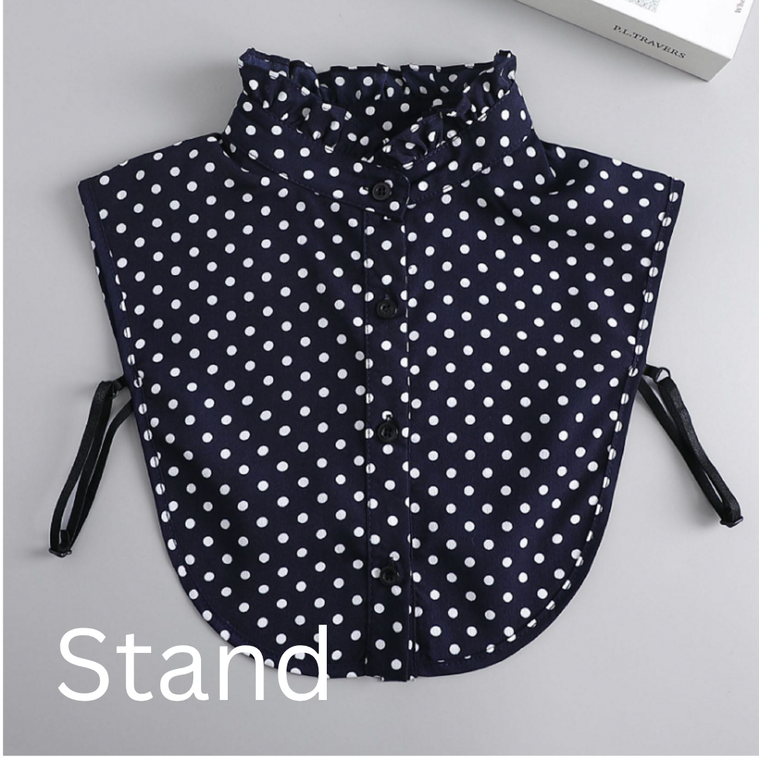 B649 / Dark Blue / Fake Collar, False Collar, Removable Collar