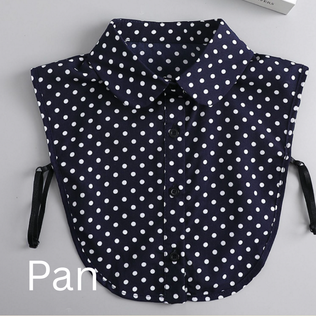 B649 / Dark Blue / Fake Collar, False Collar, Removable Collar