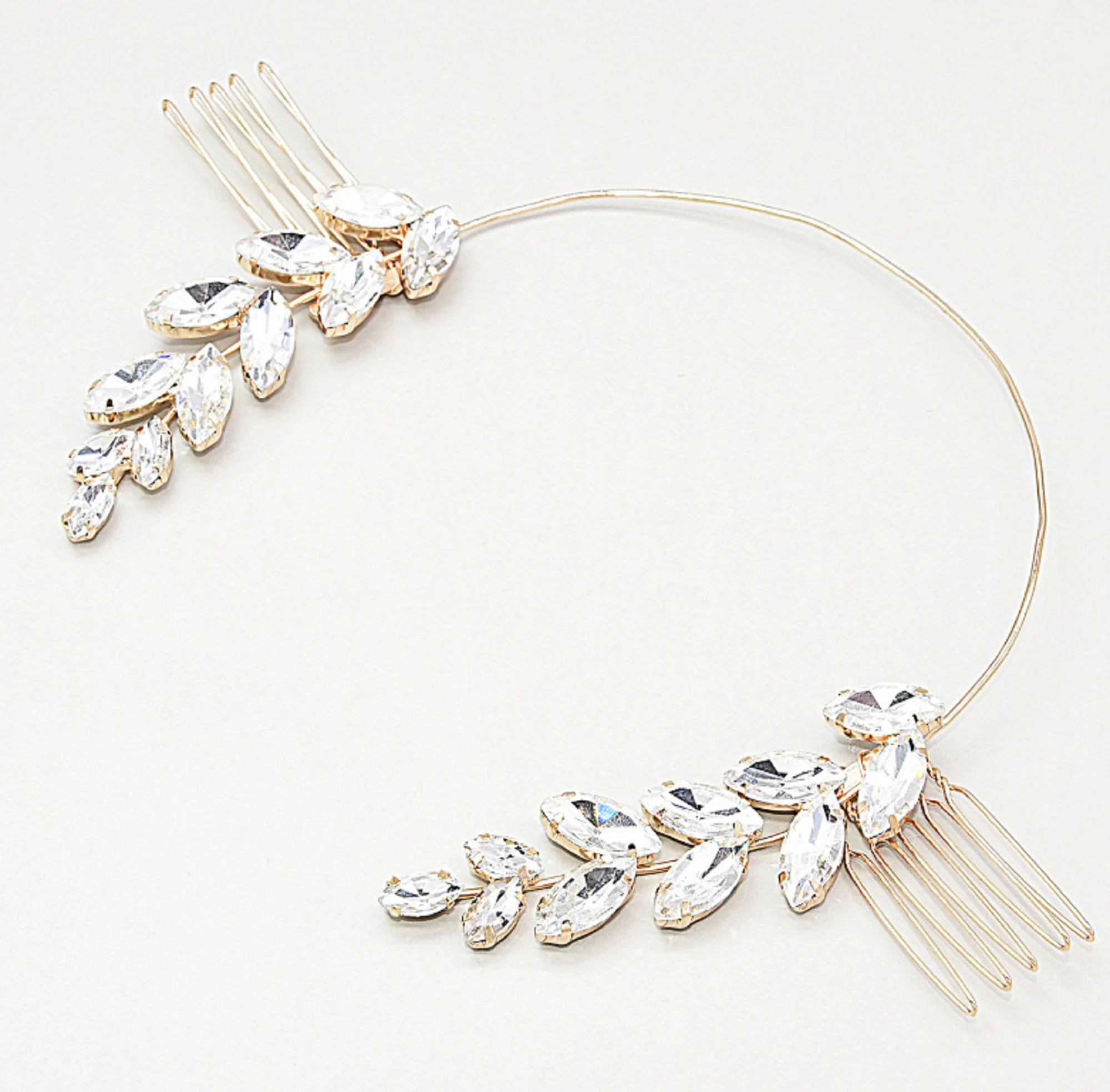 Rose Gold Bridal Hair Accessories Crystal Wedding Comb TS1315