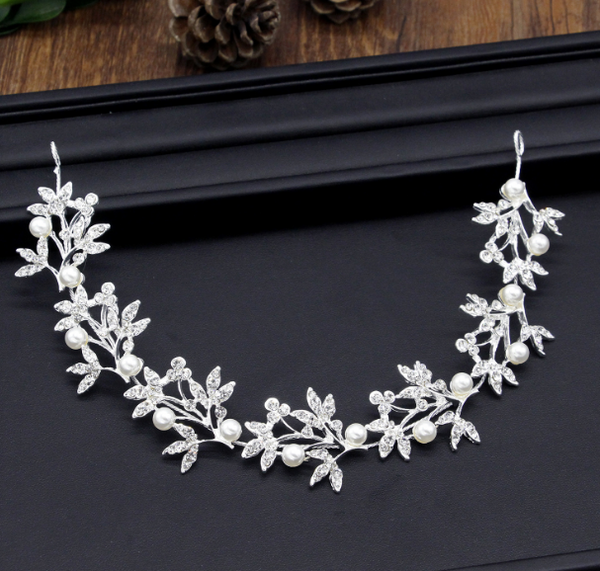 Silver Colour Base Wedding Headband, Bridal Hair Vine  TS265