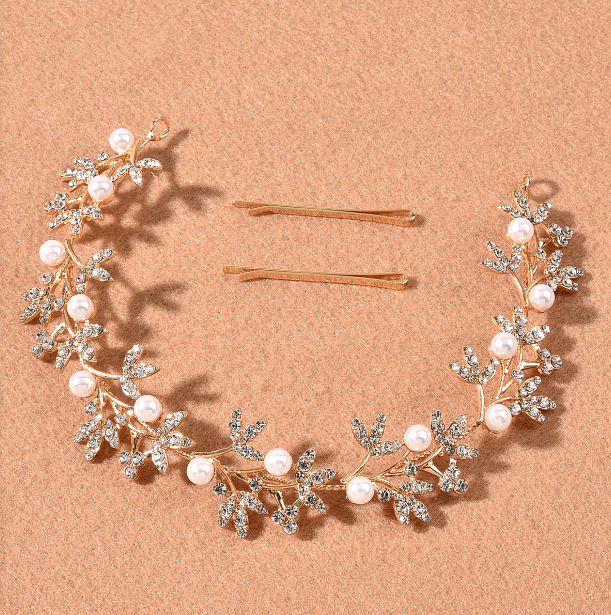 Silver Colour Base Wedding Headband, Bridal Hair Vine  TS265