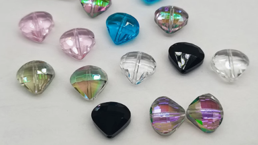 (Y204) 10 pcs / 12mm / Straight Hole Hot Balloon shaped crystal glass beads, DIY jewelry making