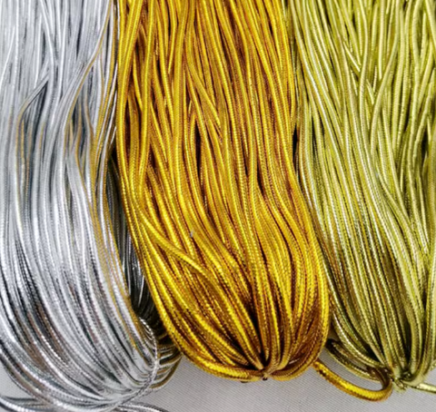 5 meters / 3mm / Gold, Silver Shinny Cords