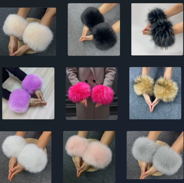 Faux Fur Wrist Cuffs, Fake Sleeve Cuffs, False Wrist Cuffs, Removable Wrist Cuffs SC701