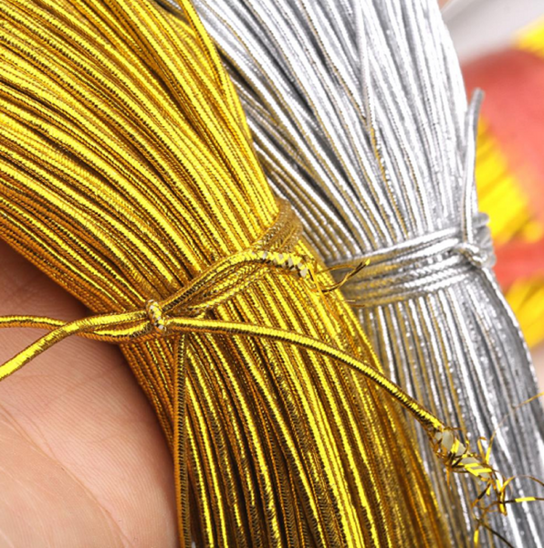 5 meters / 3mm / Gold, Silver Shinny Cords