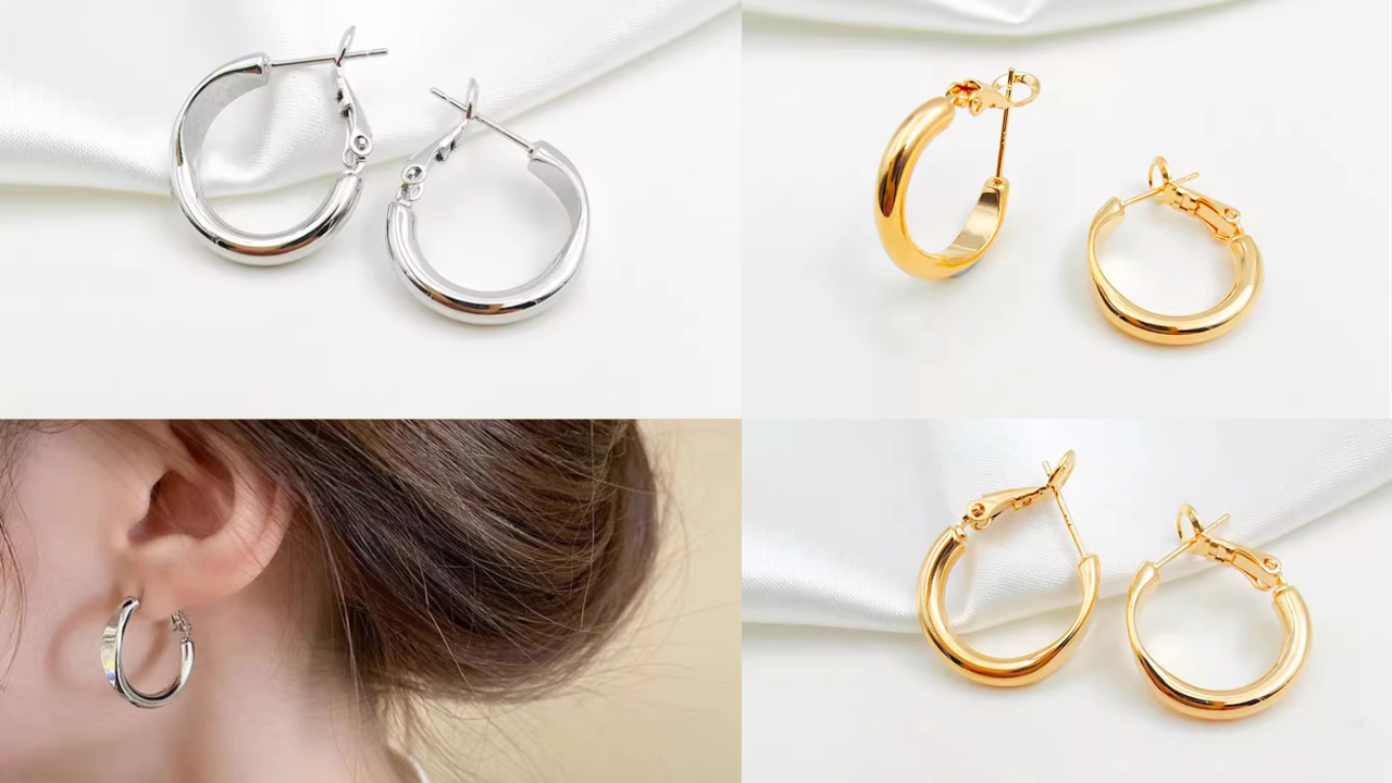 10 pcs / Gold Plated Earrings Hoop, Jewellery Making Findings  EK01