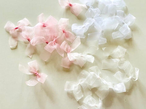 8cm / 20 pcs Mixed Handmade Orangza Bows BW002