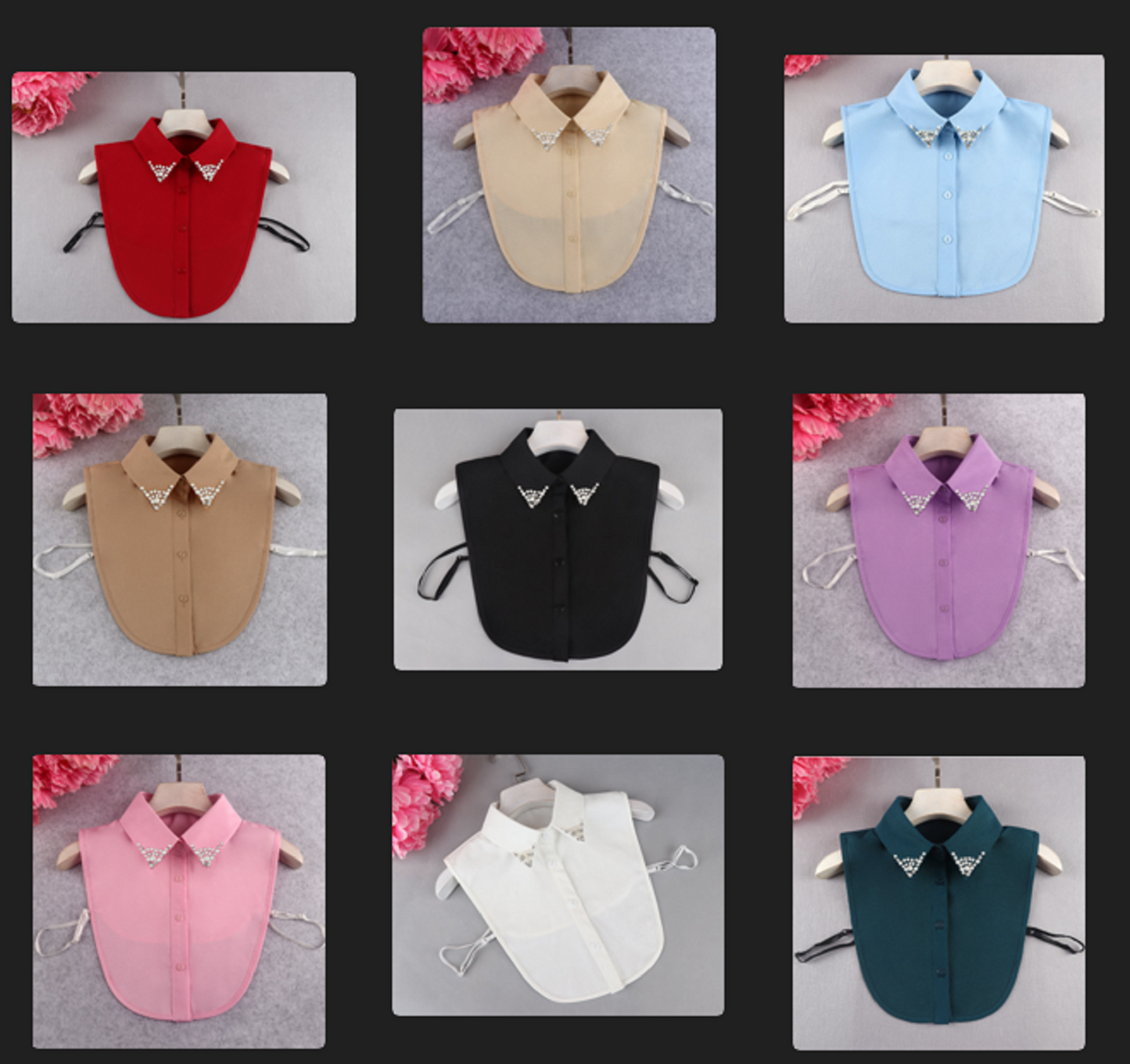 B808 (Point) / Chiffon Point Fake Collar, False Collar, Removable Collar