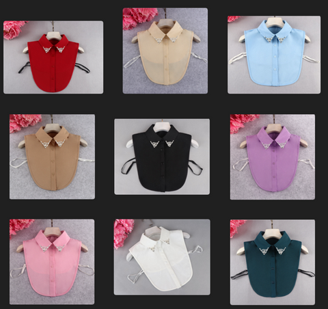 Copy of Chiffon Point Fake Collar, False Collar, Removable Collar B808(E) Point