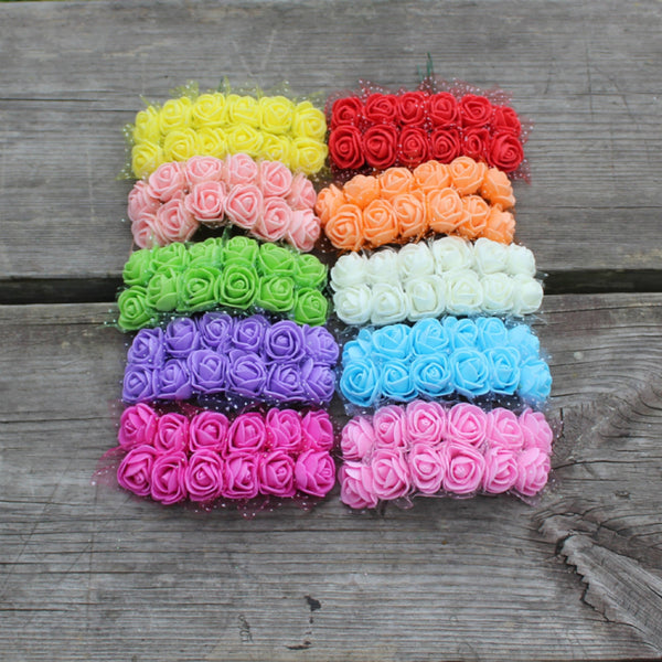 72 pcs / 2cm / Mixed Mini Lace Foam Flower SF013