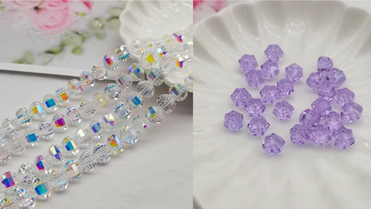 65 Pcs / 8mm, 10mm / High Quality Water Melon Crystal Glass Beads, DIY Jewellery Making