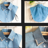 B807 / Jean Demin Point Fake Collar, False Collar, Removable Collar