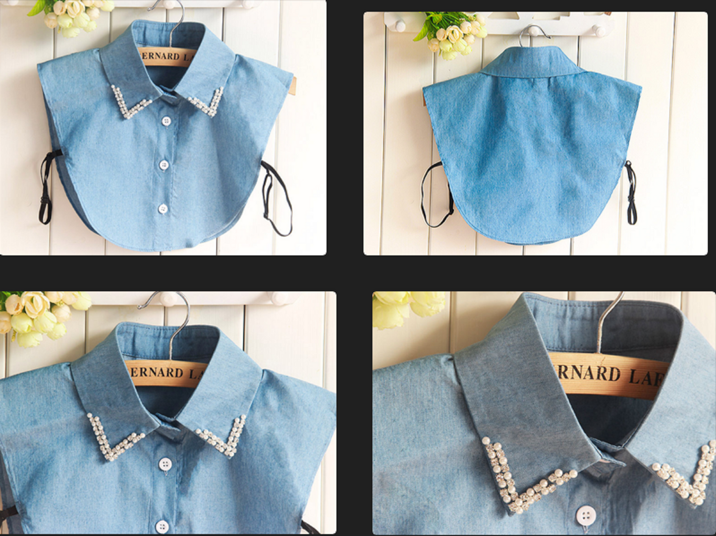 B807 / Jean Demin Point Fake Collar, False Collar, Removable Collar