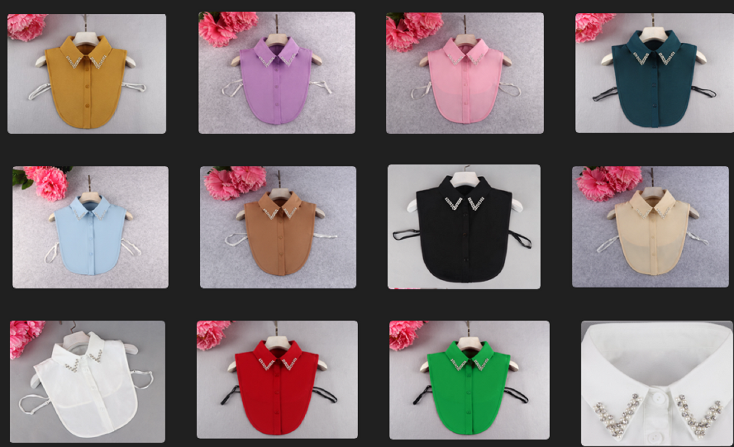 B806 / Point / Chiffon Point Fake Collar, False Collar, Removable Collar