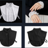 B681(K) Off White, Black / Chiffon Fake Collar, False Collar, Removable Collar