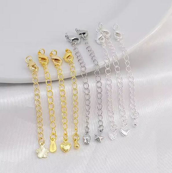 5 pcs / Gold Plated Extension with clasp  EK102