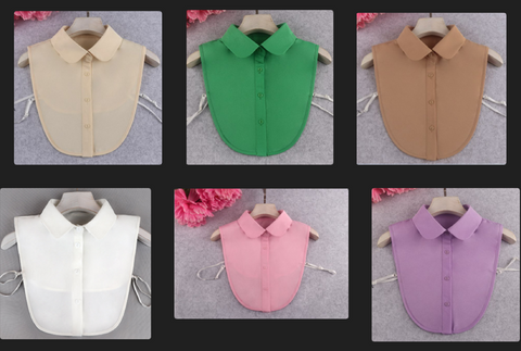 Chiffon Pan Fake Collar, False Collar, Removable Collar B124(E)Pan