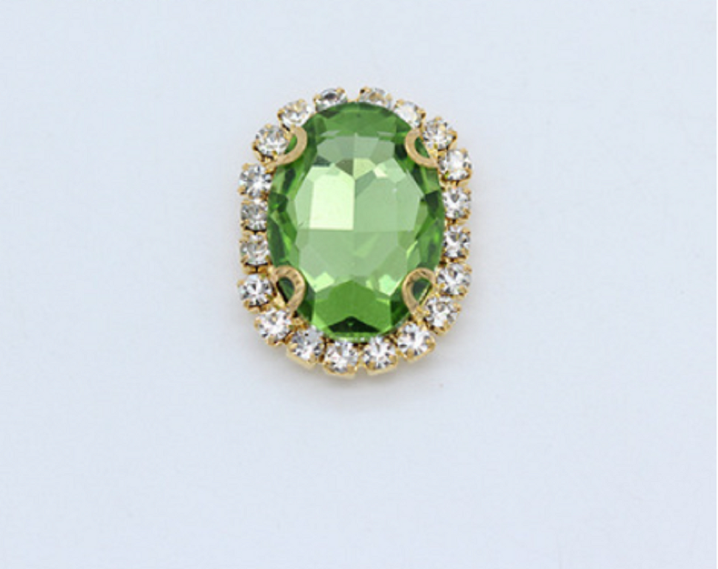 (S12G) 10 Pcs / 12 x 14mm / Gold Base Sew On Oval Crystal