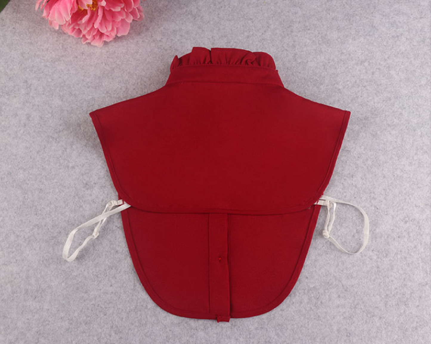 B562 / Dark Red Fake Collar, False Collar, Removable Collar