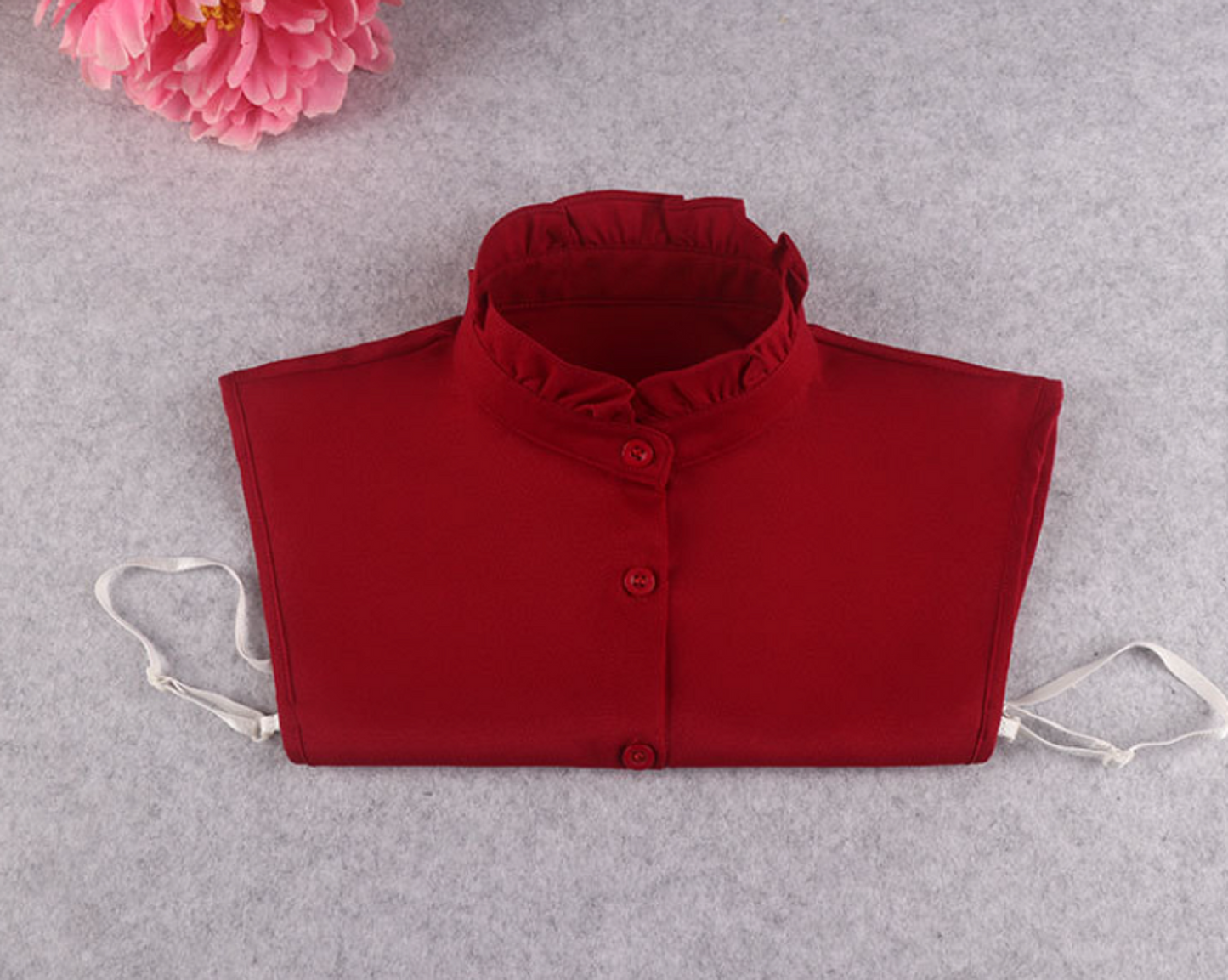 B562 / Dark Red Fake Collar, False Collar, Removable Collar