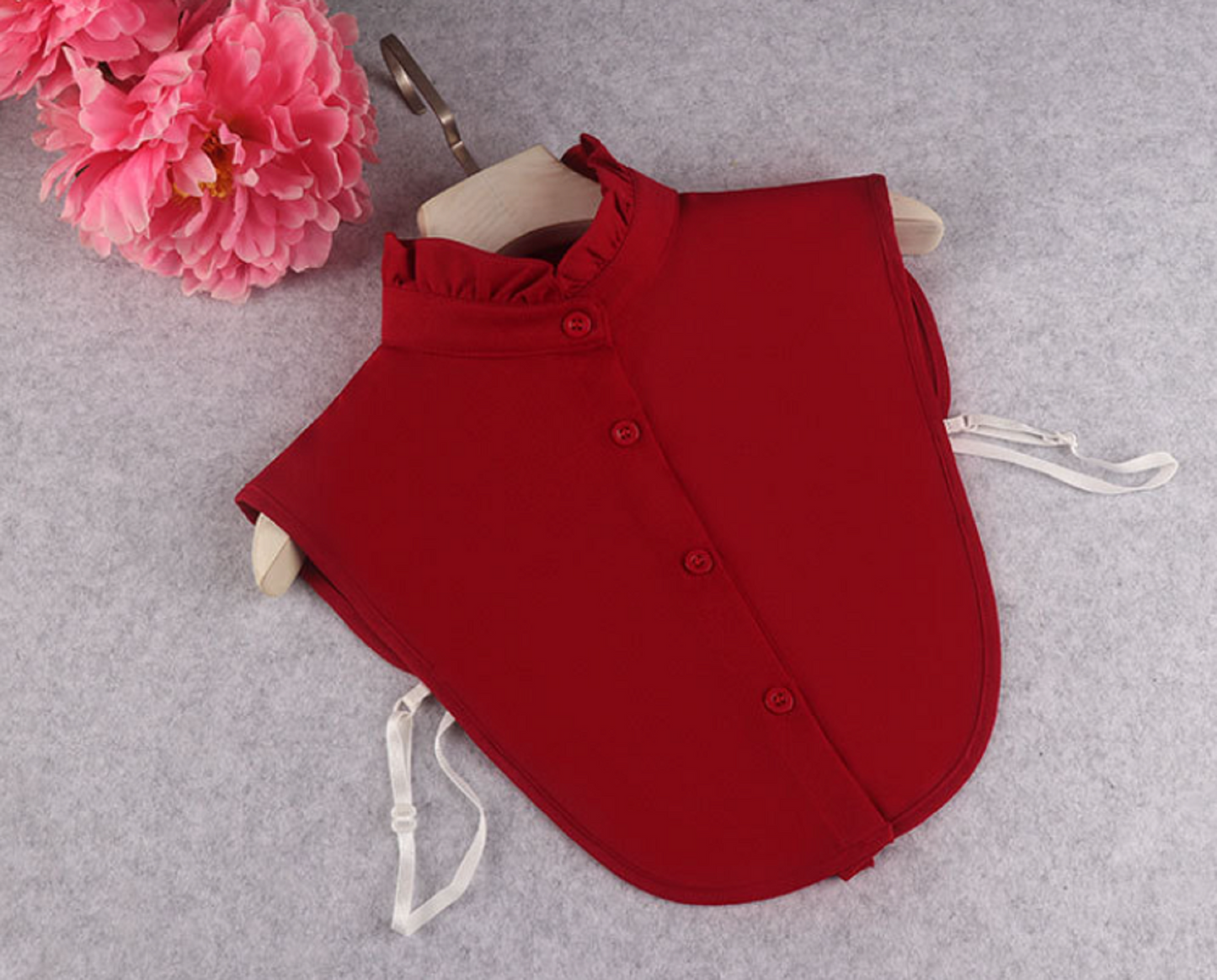 B562 / Dark Red Fake Collar, False Collar, Removable Collar