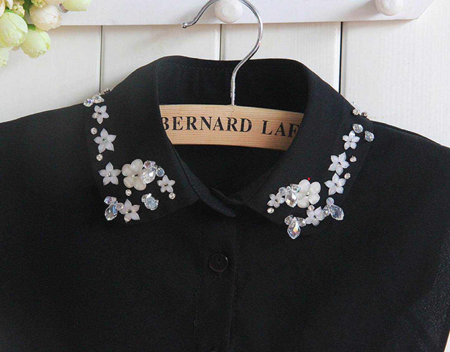 B677 / Black / Fake Collar, False Collar, Removable Collar
