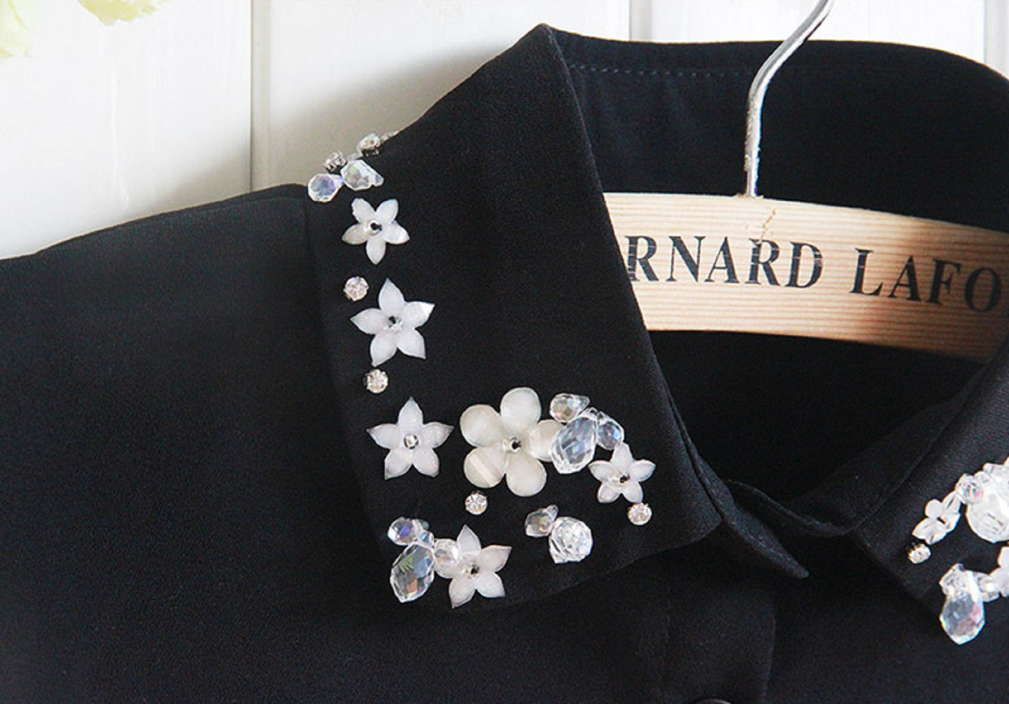 B677 / Black / Fake Collar, False Collar, Removable Collar