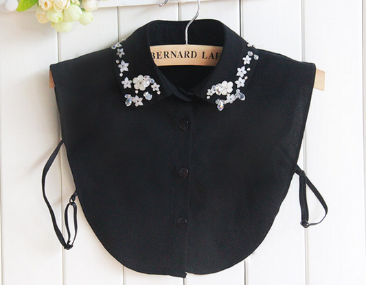 B677 / Black / Fake Collar, False Collar, Removable Collar