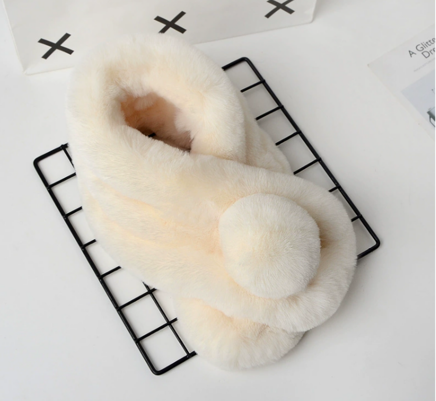 65 x 13cm / Faux Fur Scarf, False Collar, Removable Collar  B709