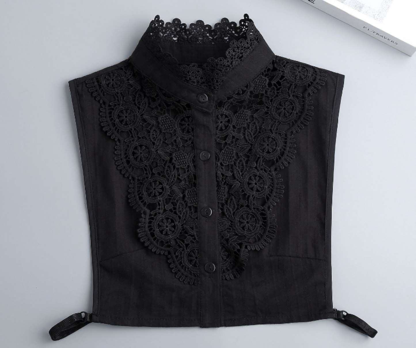 B17 / Off White, Black / Cotton Fake Collar, False Collar, Removable Collar
