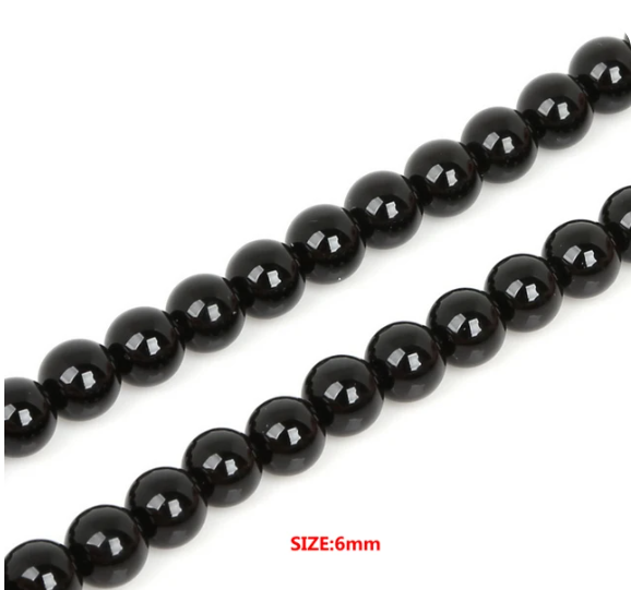 6mm, 8mm / No Hole Black Round Pearl Beads, Jewellery Making