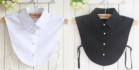 Off White, Black / Fake Collar, False Collar, Removable Collar  B69(E)