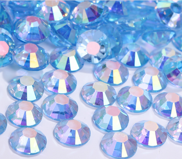 10 grams / 4mm / Flat Back AB Crystals, Nail Art Gems (FB003)