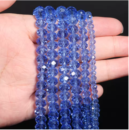 180 pcs / 6mm / Rondelle Gass Beads, Jewellery Making