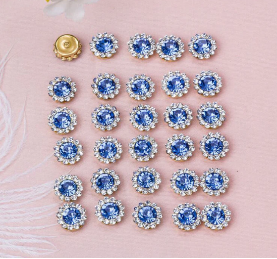 50 Pcs / 12mm / Gold Sew On Rhinestones S10G