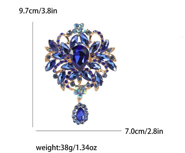 9.7 x 7cm / Large Crystal Brooch BR0084