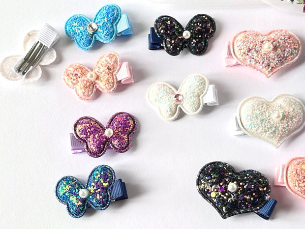 4 x 3cm / Handmade 3D Glitter Butterfly Hair Clip, Girl  Hair Clip, Baby Hair Accessories  BC002