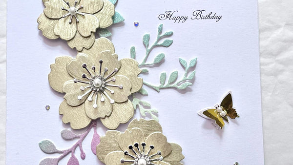 Luxury Handmade Personalised Floral Birthday Flower Card C1104