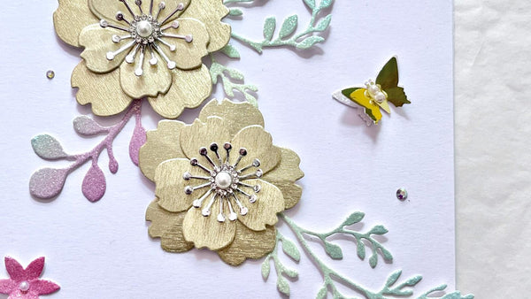 Luxury Handmade Personalised Floral Birthday Flower Card C1104