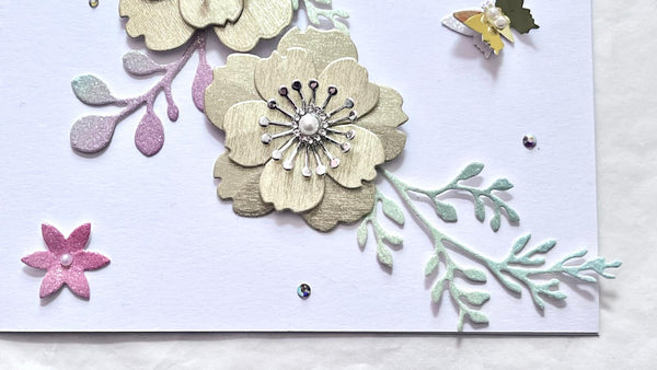 Luxury Handmade Personalised Floral Birthday Flower Card C1104