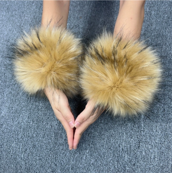 Faux Fur Wrist Cuffs, Fake Sleeve Cuffs, False Wrist Cuffs, Removable Wrist Cuffs SC701