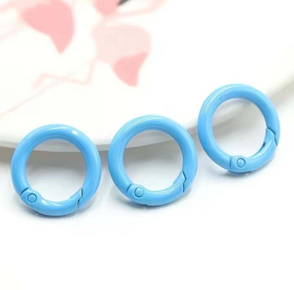 10 pieces / Random Colored Metal Spring Clasps O-Rings