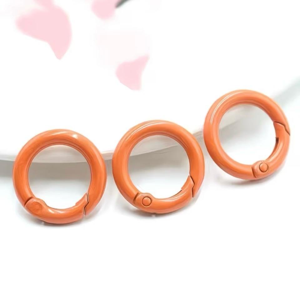 10 pieces / Random Colored Metal Spring Clasps O-Rings
