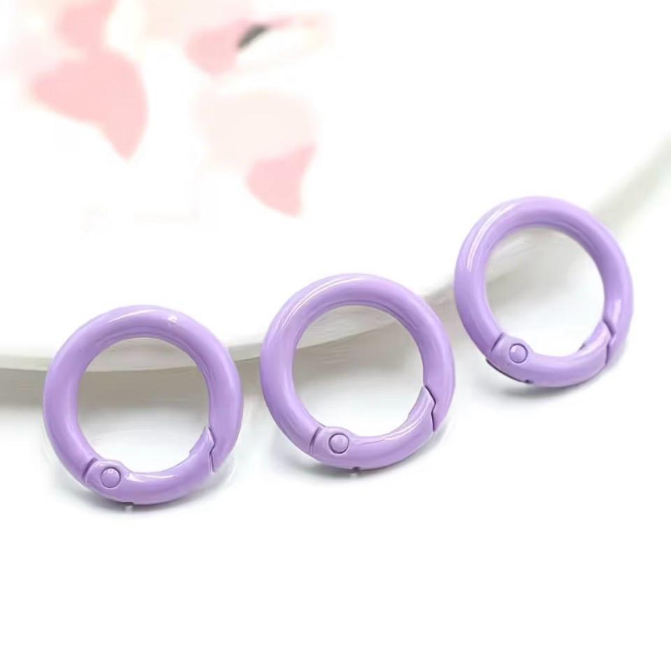 10 pieces / Random Colored Metal Spring Clasps O-Rings