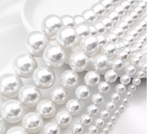 10 pcs / 3mm-8mm / White Natural Shell Pearl Beads