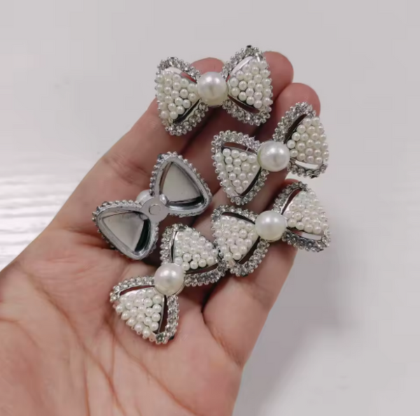 10 pcs / DIY Flat Back Crystal Bows, Card Decor, Headband Accessories, Craft Supplier (CB888)