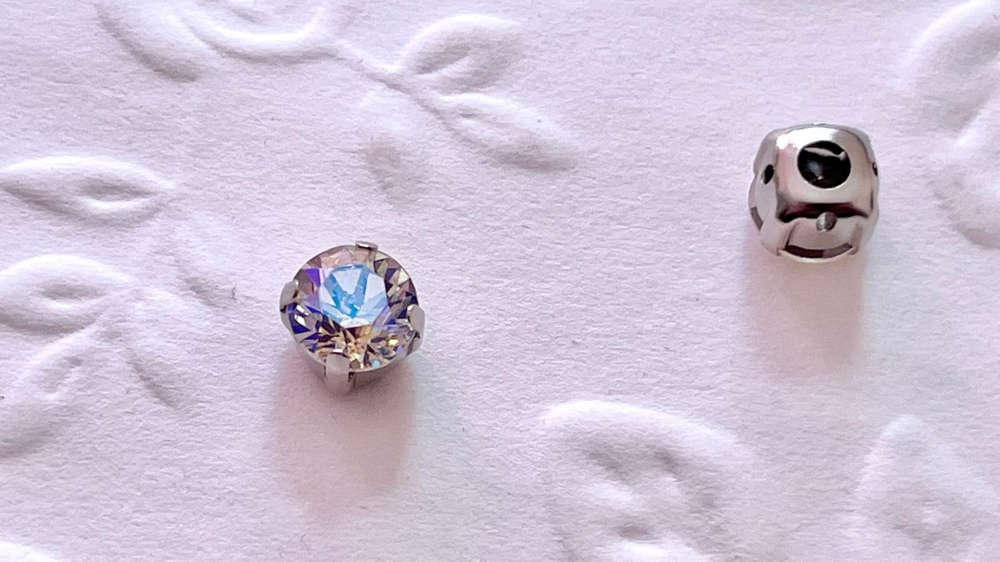 (S63) 30 pcs / 6mm, 8mm / K9 Sew On Glass Rhinestones, Crystals Accessories, DIY Crafts Decoratian High Quality Pointback Stones Glass Gemstones (Copy)