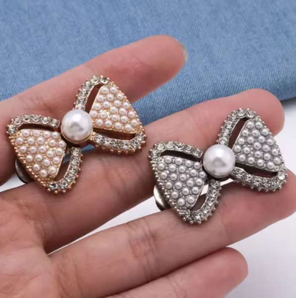 10 pcs / DIY Flat Back Crystal Bows, Card Decor, Headband Accessories, Craft Supplier (CB888)