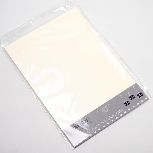 A4 / 10 sheets / Ivory Double Sided Metallic Textured Card IO-C03 (Wholesale)