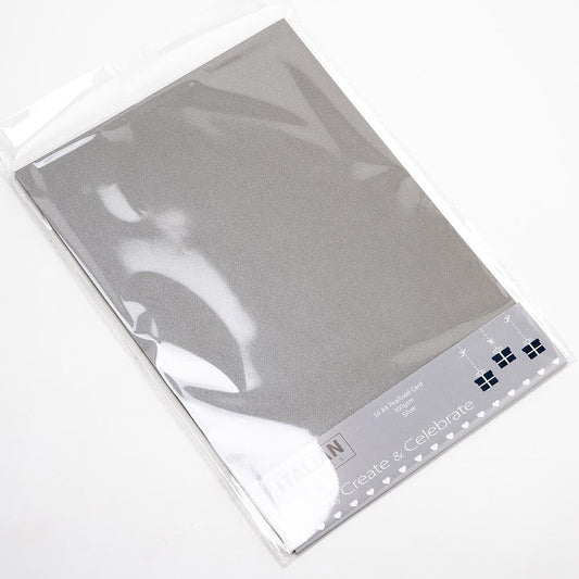 A4 / 10 sheets / Silver Double Sided Metallic Textured Card  IO-C05 (Wholesale)